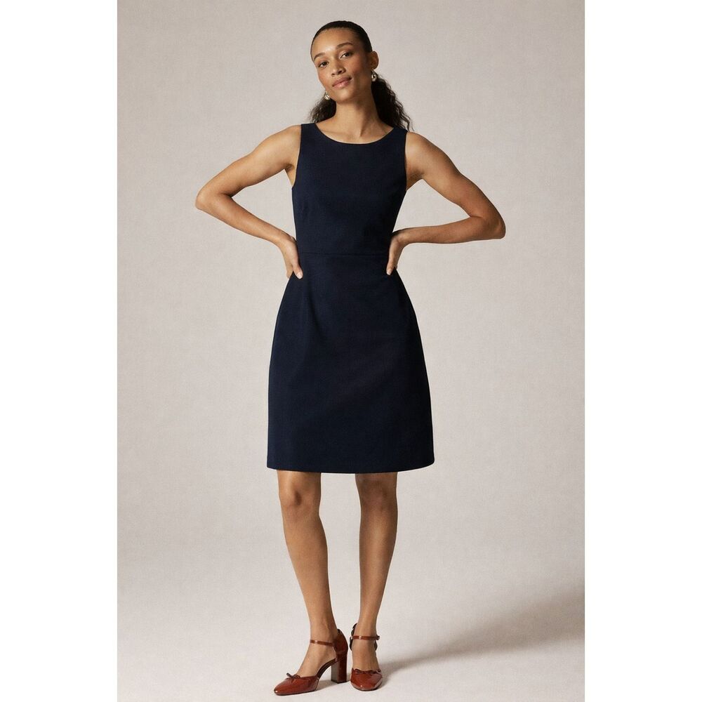 J.Crew Navy Jacquard Peekaboo-Back Dress | EUC| Size 0